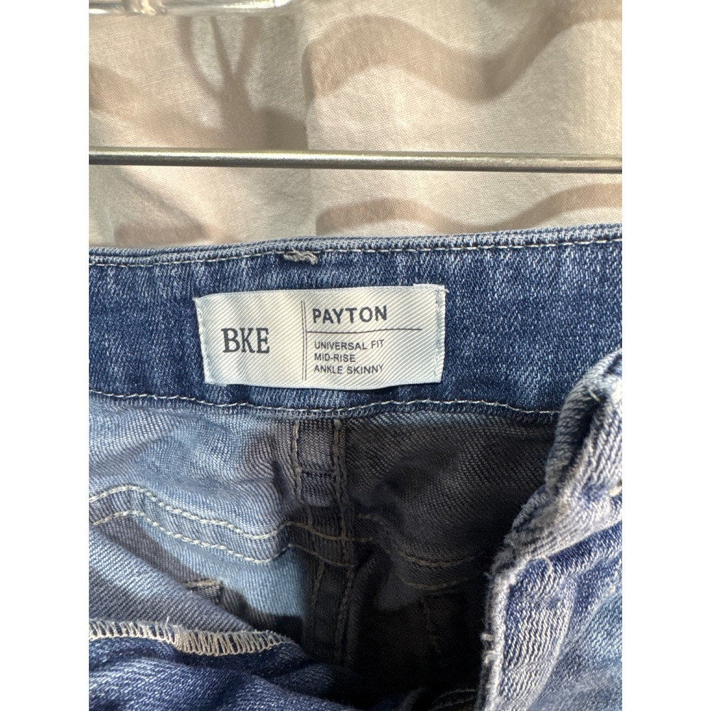 BKE Payton Universal Fit Mid-Rise Ankle Skinny Jeans Medium Wash Distressed - Picture 2 of 4
